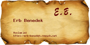 Erb Benedek névjegykártya